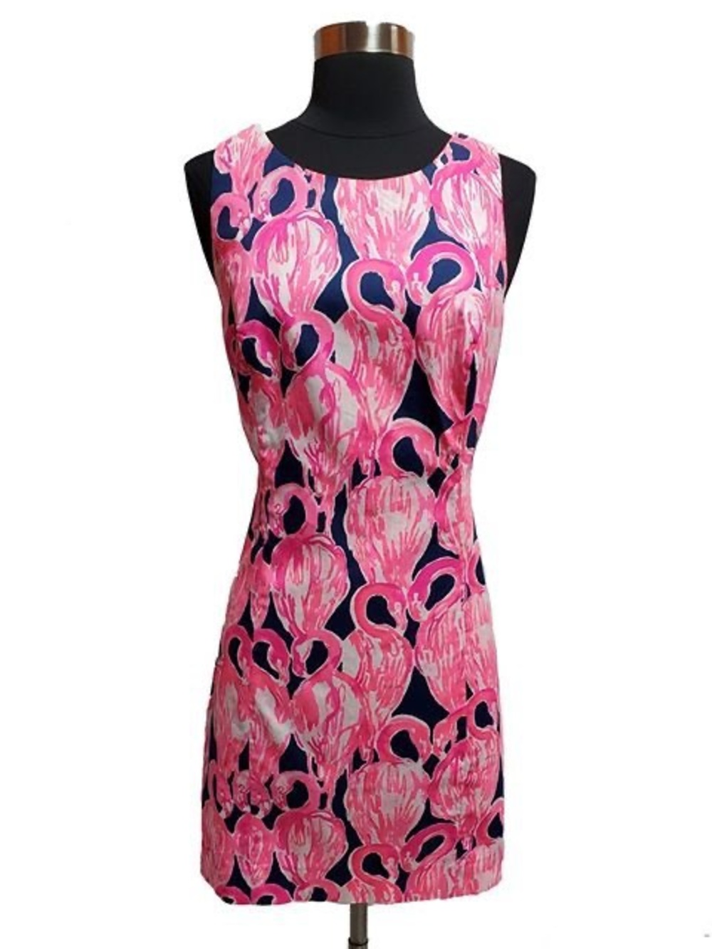 NWT Lilly Pulitzer Mila Shift Dress High Tide Navy Via Amor Flamingos Size 12